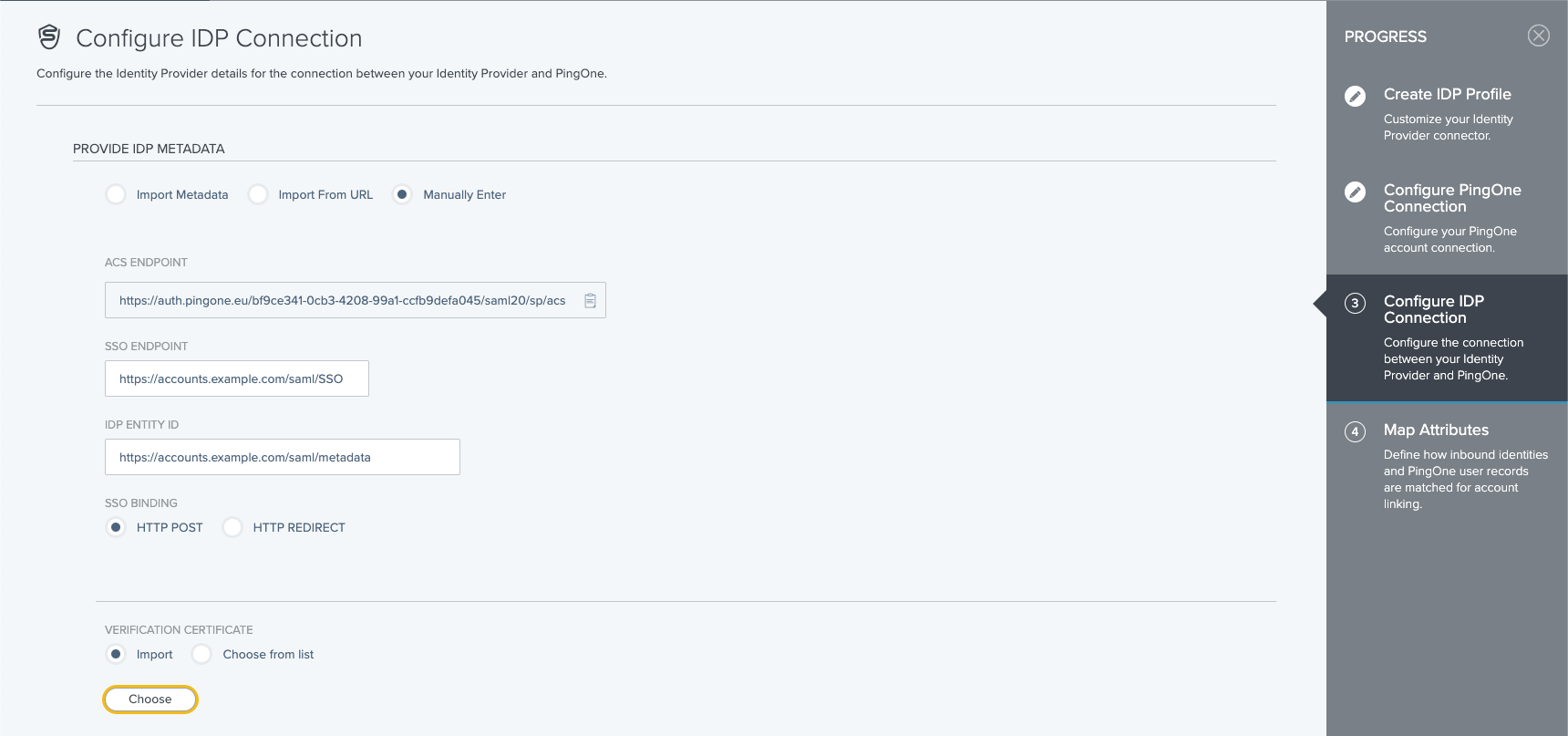 Configure IDP Connection